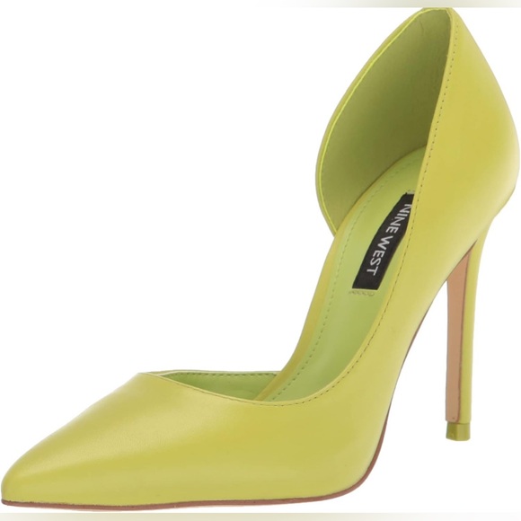 Nine West Folowe D’Orsay Heels Green Apple Pointed Toe Slim Stilettos Size 9 - Picture 9 of 12